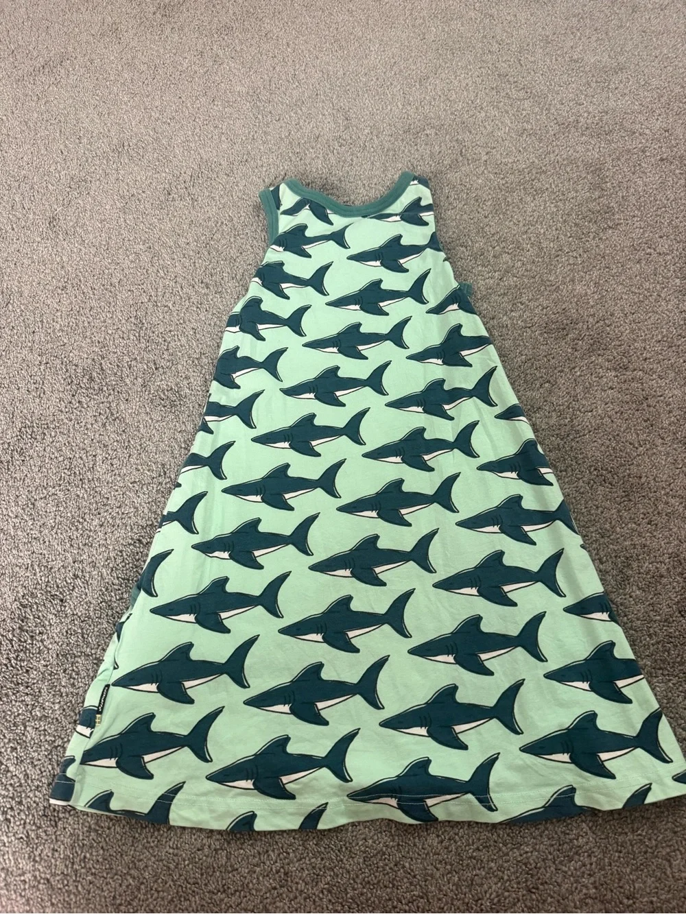 Maxomorra Shark Print Tank Dress Sz 122-128cm (7-8)